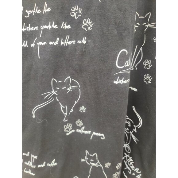 Alia Womens Top Cat Lovers Print with Rhinestones Size L - Picture 4 of 6